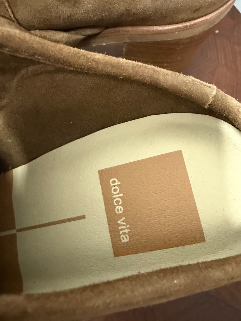 Dolce Vita Tan Suede Braided Mule Clogs - Picture 6 of 9